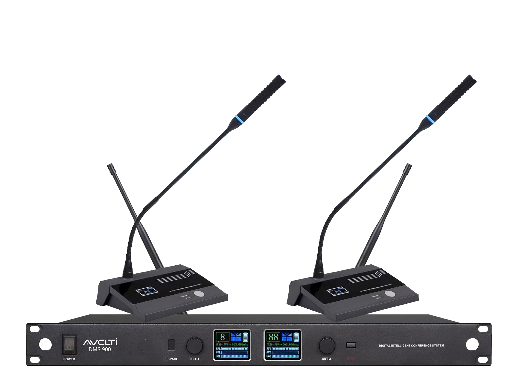 AVCLTI 奥威思 DMS900 真分集无线长杆话筒，大型会议稳定收音首选，覆盖政企教育、酒店各类大中型会议工程，是集成商标准化高端拾音方案